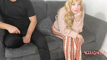 Resting on my Step-Son's Lap Turned to Face Fucking