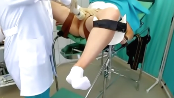 Full  orgasm on gyno chair